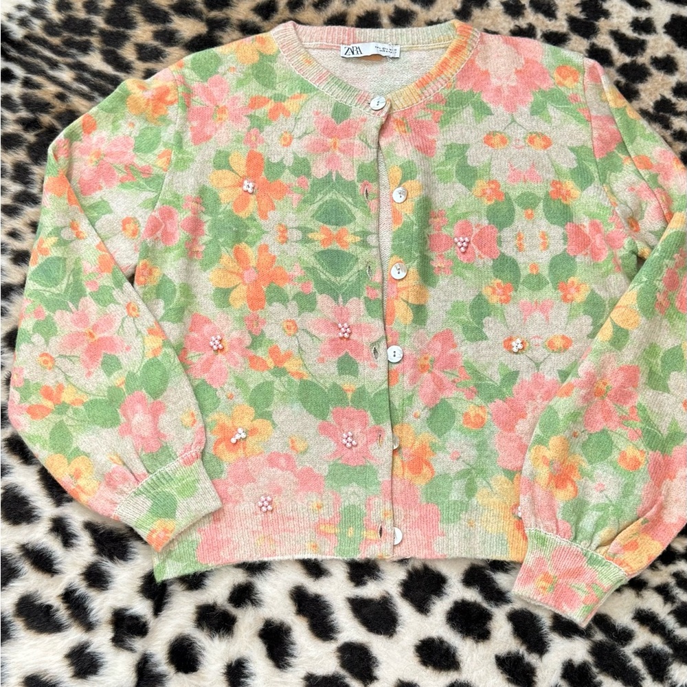Zara Multicolor Floral Cardigan